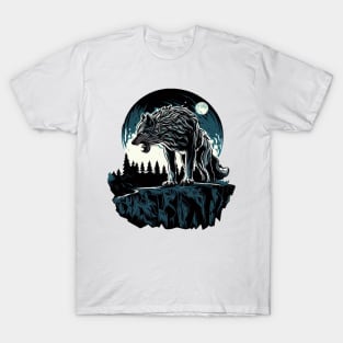 Majestic Wolf Under Moonlight T-Shirt